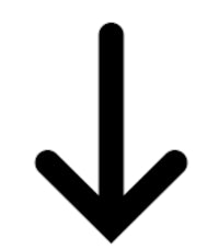 a black arrow pointing down on a white background